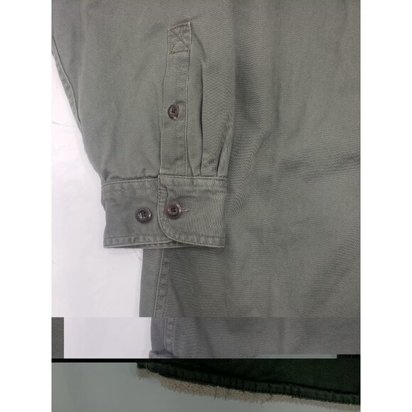 Levi's Shirt Jacket Mens XL Green Sherpa Lined Cotton Button Front Shacket - Picture 4 of 13
